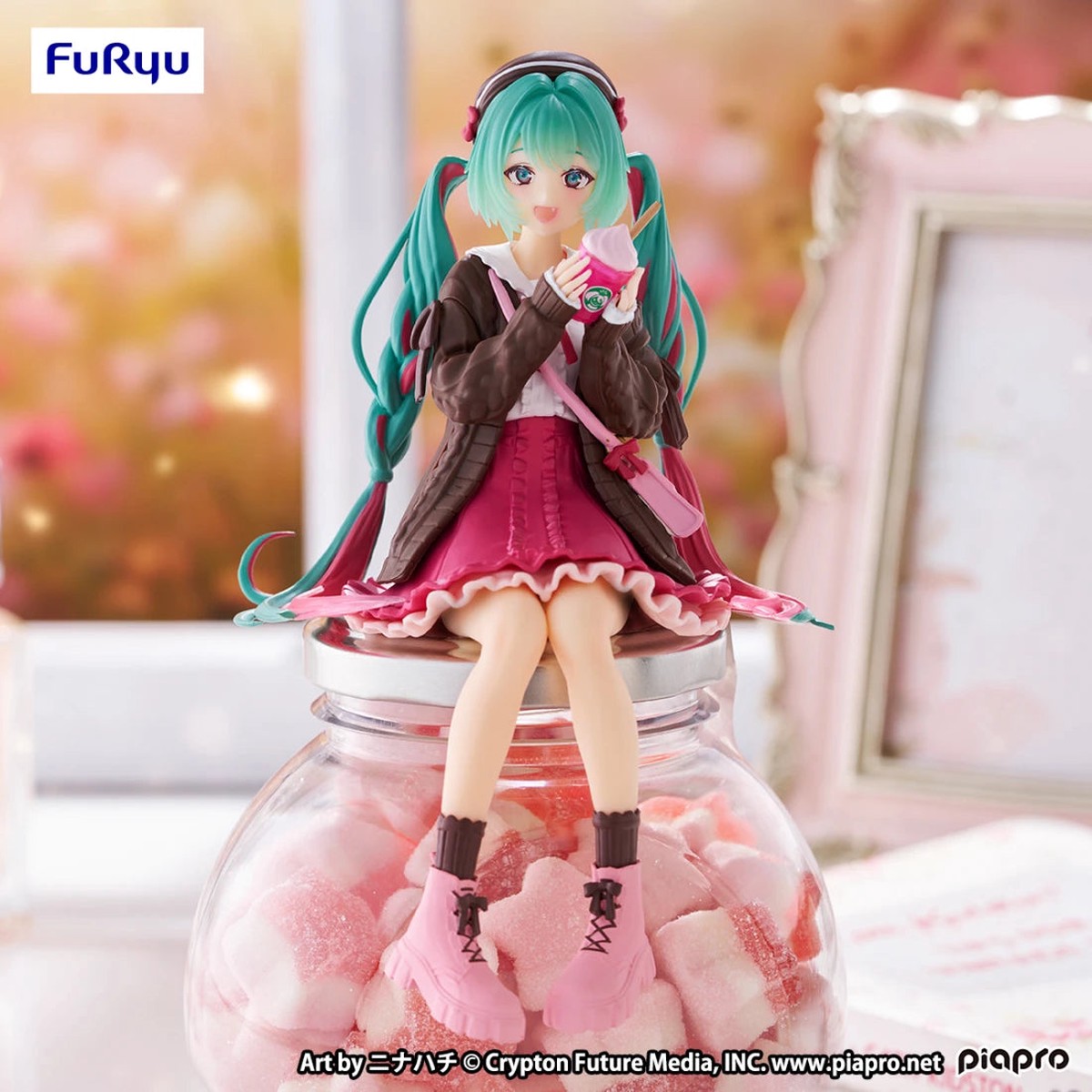 FuRyu Noodle Stopper Figure - Hatsune Miku - Autumn Date Pink Color Ver