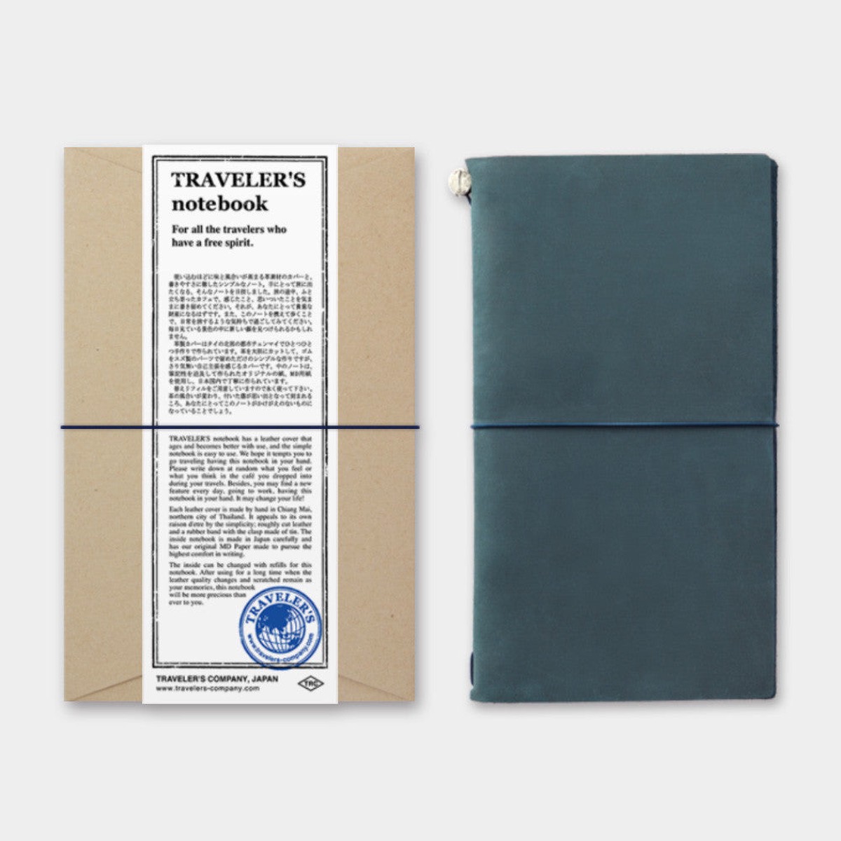 TRAVELERS Notebook Regular size Blue Leather Cover Midori Japan 15239006