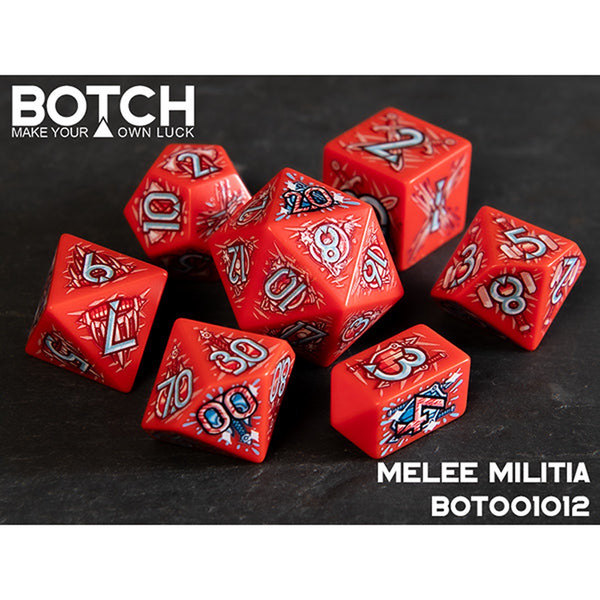 7-Die Set Botch Dice Melee Militia