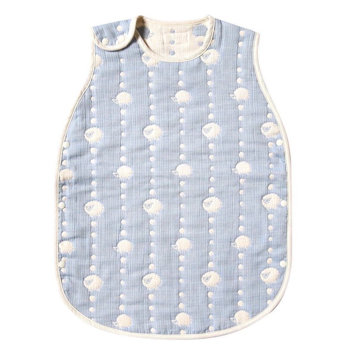Hoppetta Sky Blue 6 Double Gauze Sleeper Baby size 5260 Japan Made Cotton