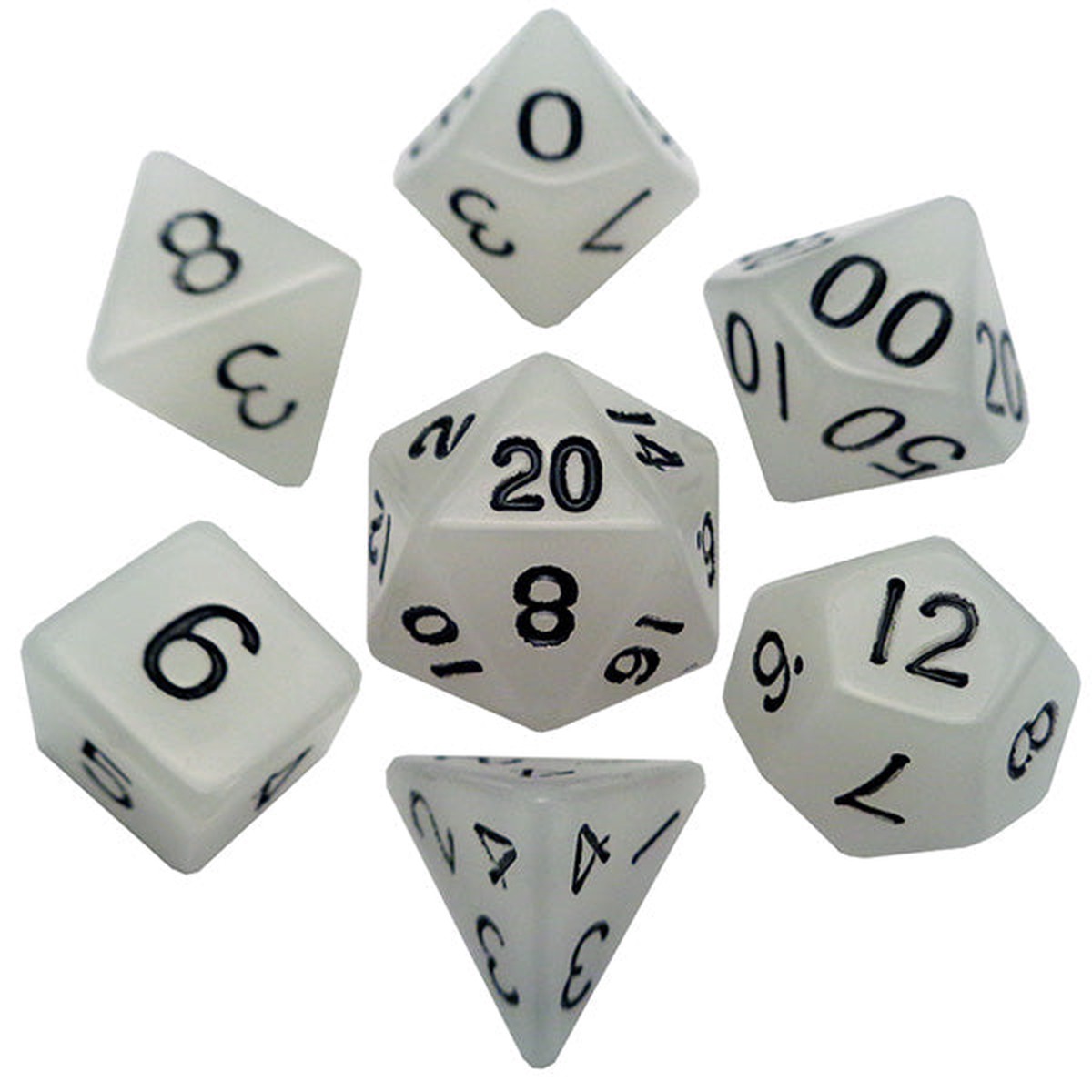 7-Die Set Glow ClearBlack