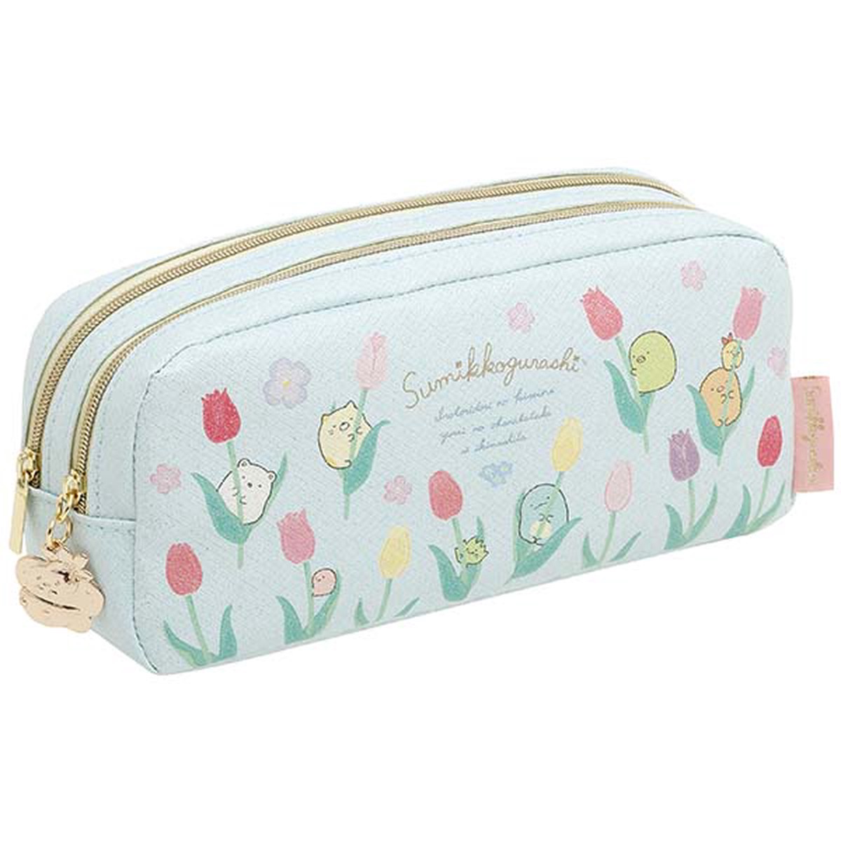 Sumikko Gurashi Twin Zipper Pen Case Pencil Pouch Weeds Fairy Garden San-X Japan