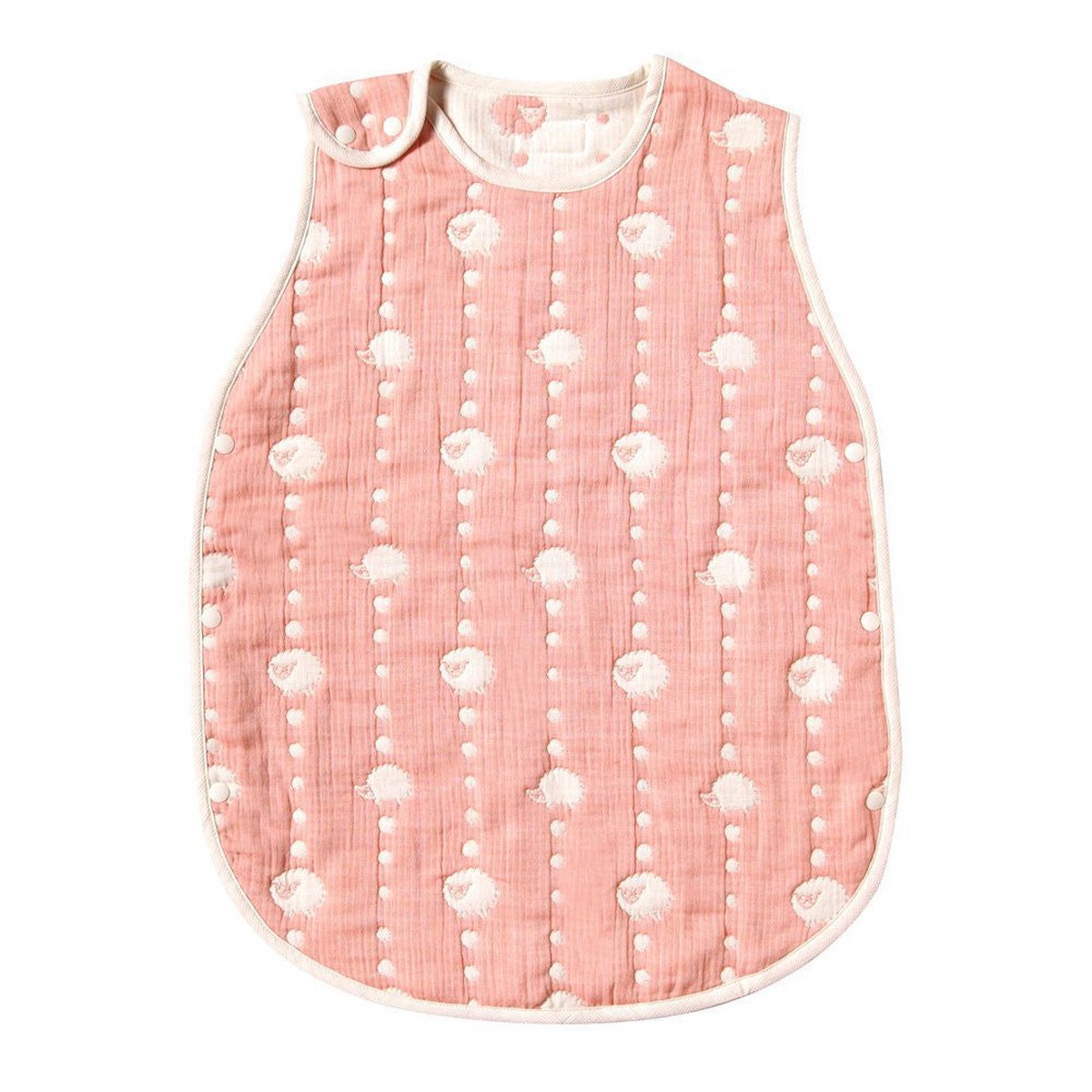 Hoppetta Salmon Pink 6 Double Gauze Sleeper Baby size 5261 Japan Made Cotton