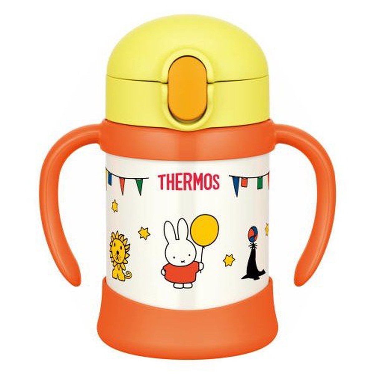 Miffy Stainless Training Straw Mug Cup 250ml Yellow Thermos Japan Baby