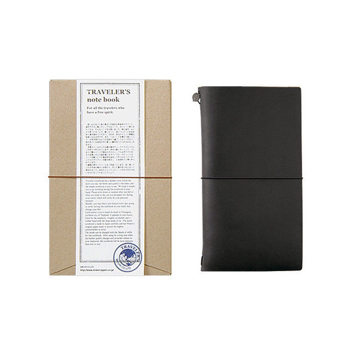 TRAVELERS Notebook Regular size Black Leather Cover Midori Japan 13714006